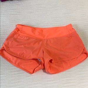 Lululemon Orange Speed Shorts— 2.5” Inseam